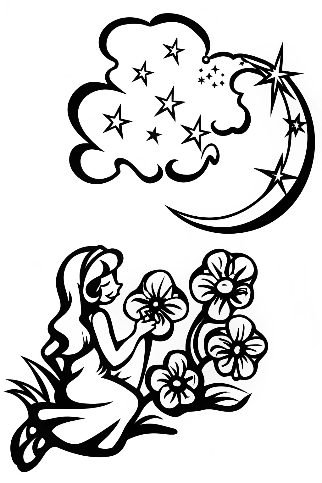 Jasmine&#8217;s Celestial Garden Coloring Page