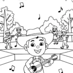 Creeper’s Music Festival Coloring Page