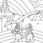 Mario and Luigi’s Treasure Map Adventure Coloring Page