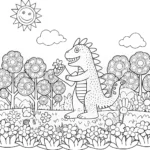 Godzilla’s Grand Garden Adventure Coloring Page