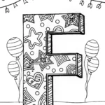 Festive Letter ‘F’ Coloring Page