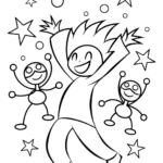 Goku’s Galactic Dance Party Coloring Page