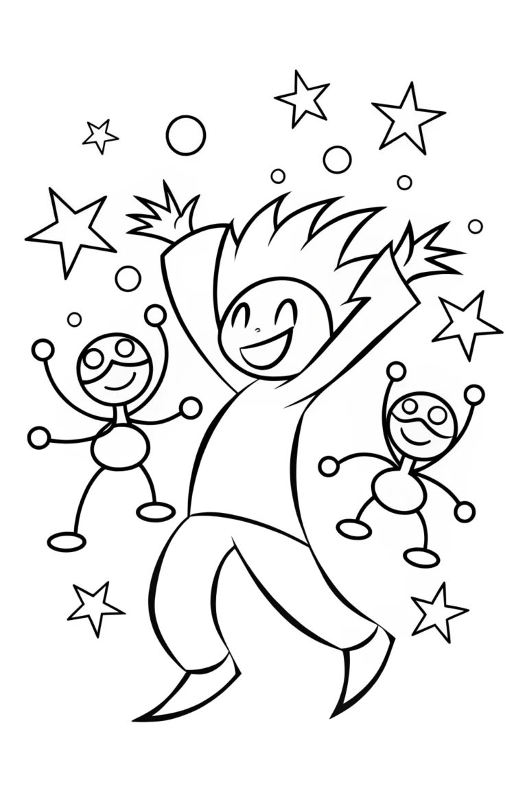 Goku’s Galactic Dance Party Coloring Page coloring pages
