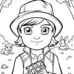 Creeper’s Treasure Hunt Coloring Page