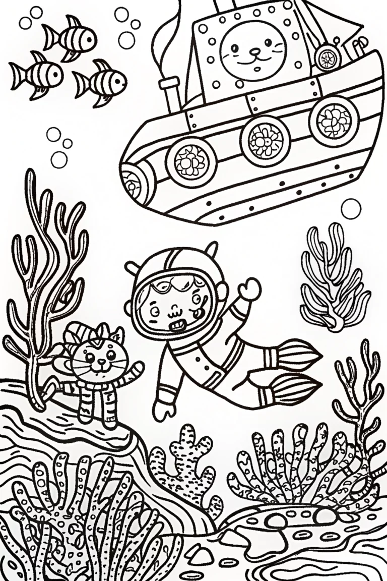 Gabby’s Whimsical Underwater Adventure Coloring Page coloring pages