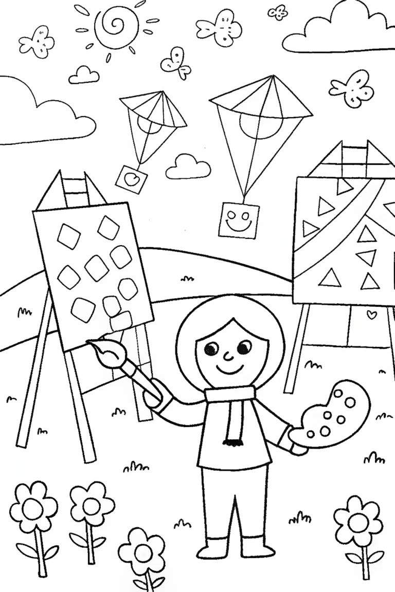JJ’s Festival of Colors Coloring Page coloring pages