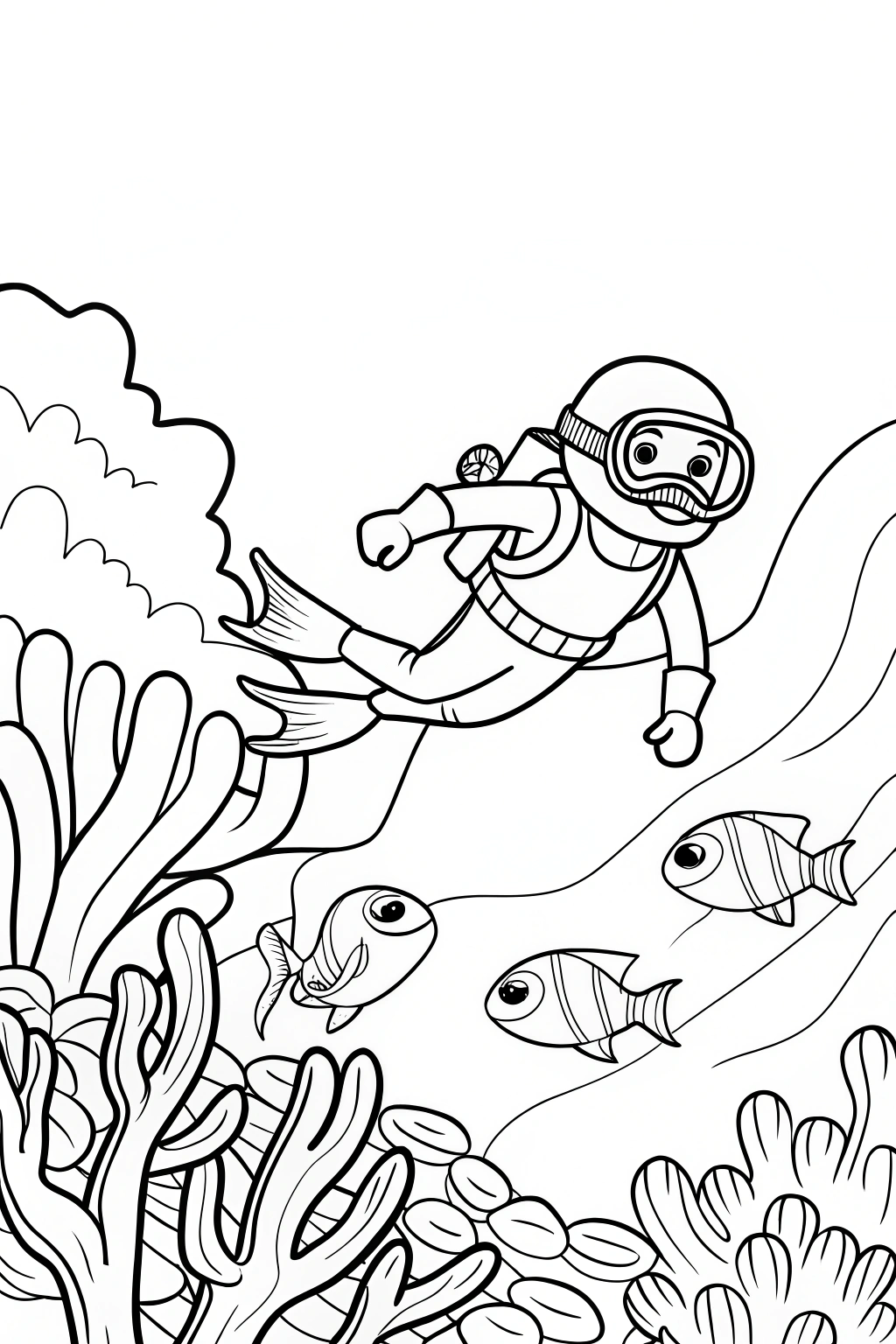 Ninja diving into an underwater realm