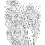 Summer Adventure with Fireflies Coloring Page