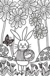 A coloring page of Banban’s Garden Symphony Coloring Page
