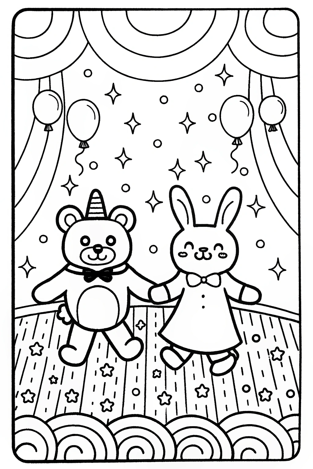 Rainbow Friends’ Dreamy Dance Party Coloring Page
