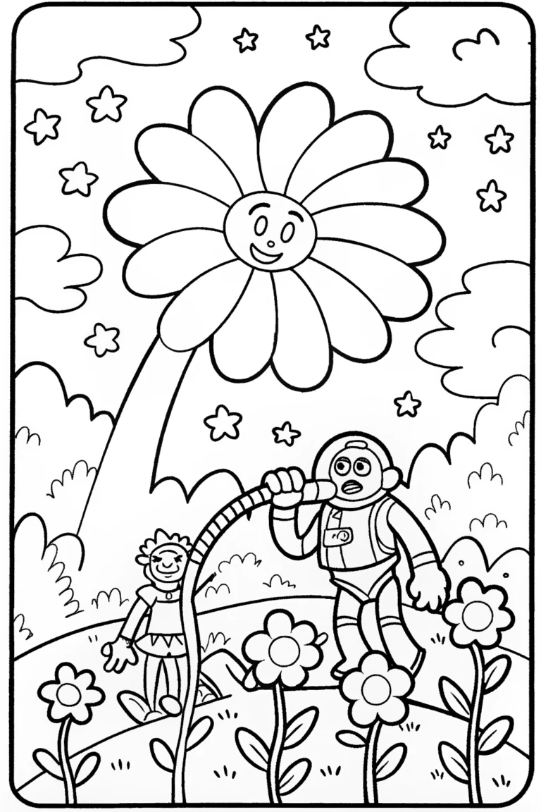 Buzz Lightyear’s Galactic Garden Adventure Coloring Page coloring pages