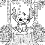 Stitch’s Quilt Adventure Coloring Page
