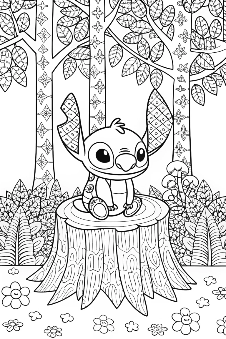 Stitch’s Quilt Adventure Coloring Page coloring pages