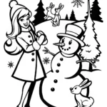 Barbie’s Enchanted Snowy Adventure Coloring Page