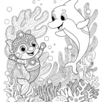 Bluey and Bingo’s Underwater Adventure Coloring Page