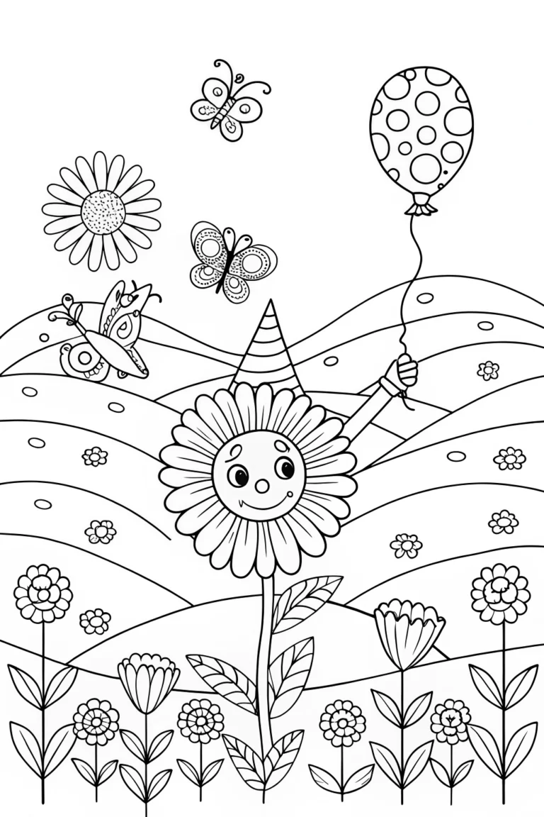 The Flower Festival of Friendship Coloring Page coloring pages