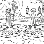 Champions of the Elemental Realms Coloring Page