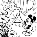 Mickey Mouse and the Enchanted Music Garden Coloring Page