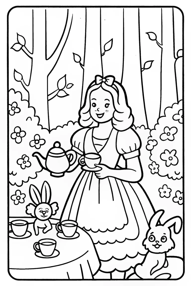 Barbie’s Enchanted Tea Ceremony Coloring Page coloring pages