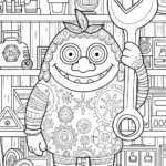 Monster in the Magical Workshop Coloring Page