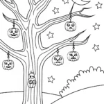 The Enchanted Halloween Tree Coloring Page