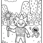 Goku’s Galactic Relay Race Coloring Page