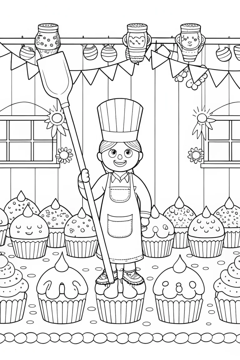 JJ’s Magical Bakery Adventure Coloring Page coloring pages