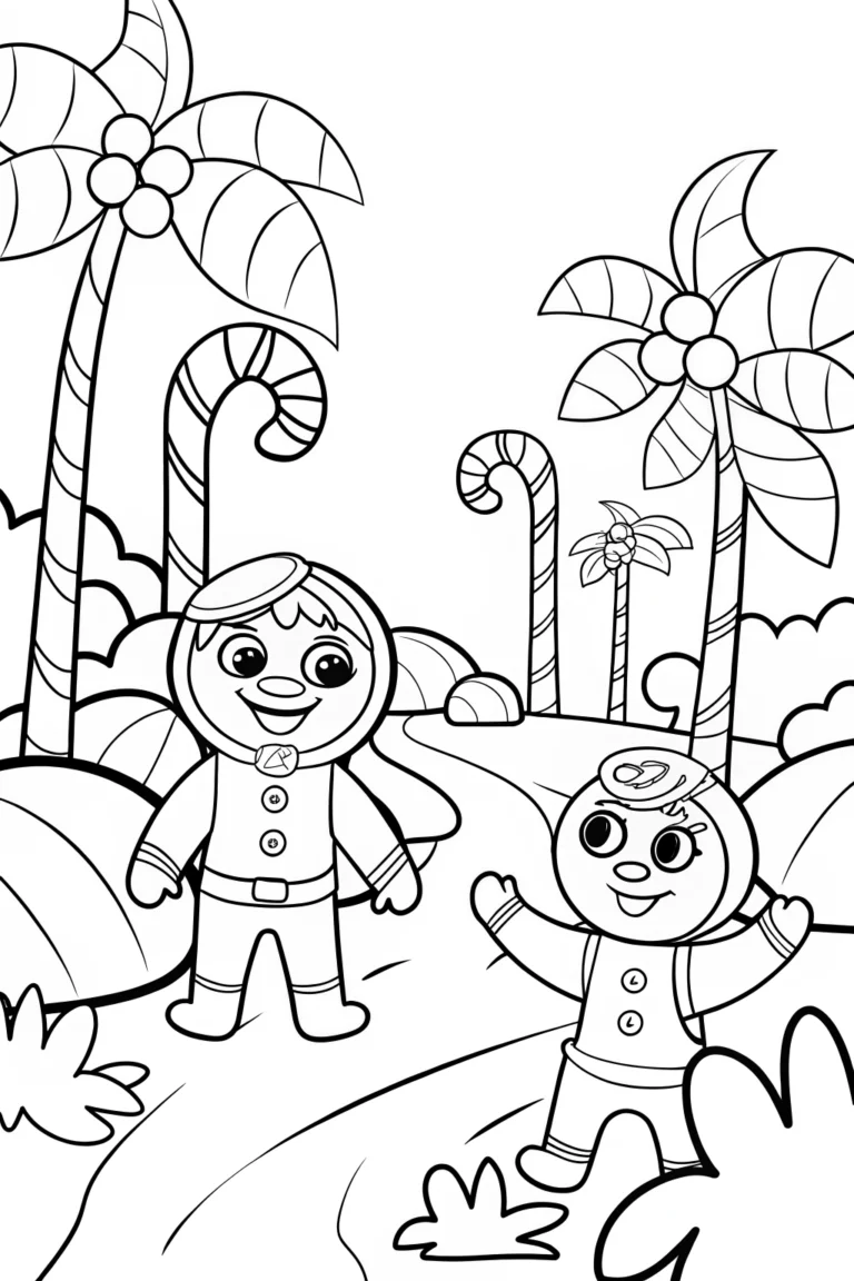 Gingerbread House Safari Coloring Page coloring pages