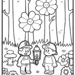 Mario and Luigi’s Enchanted Forest Adventure Coloring Page