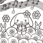 Cinnamoroll’s Cloudy Musical Adventure Coloring Page