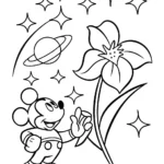 Mickey Mouse’s Galactic Garden Adventure Coloring Page