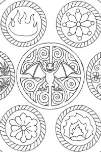 A coloring page of Charizard’s Elemental Dance Coloring Page