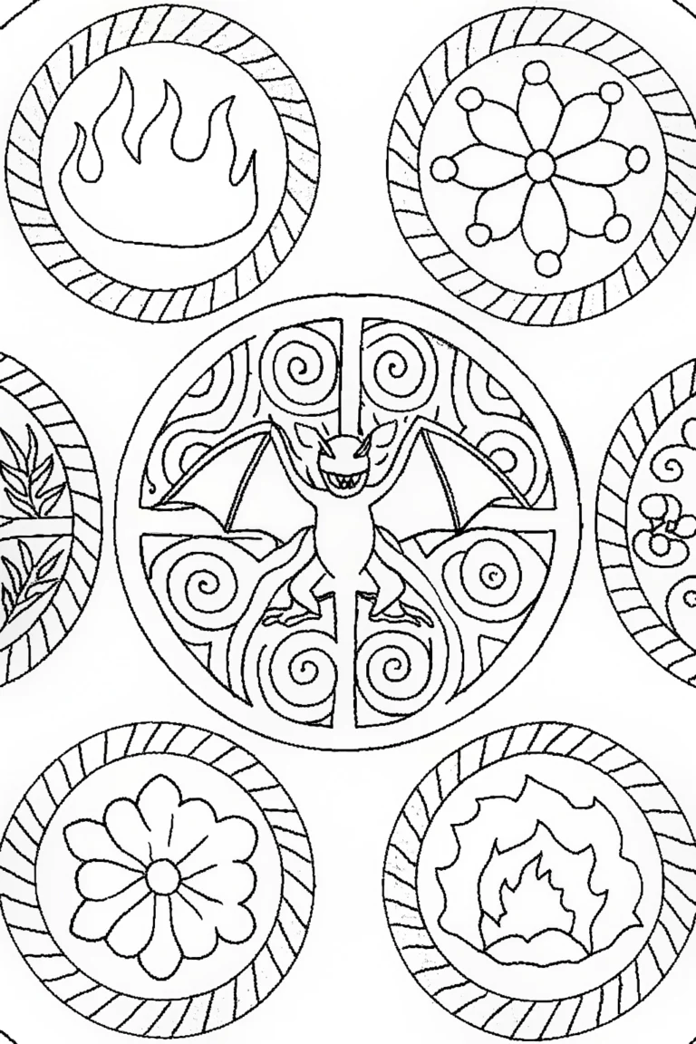 Charizard’s Elemental Dance Coloring Page coloring pages