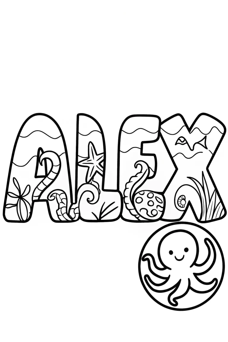 ALEX Underwater Adventure Coloring Page coloring pages
