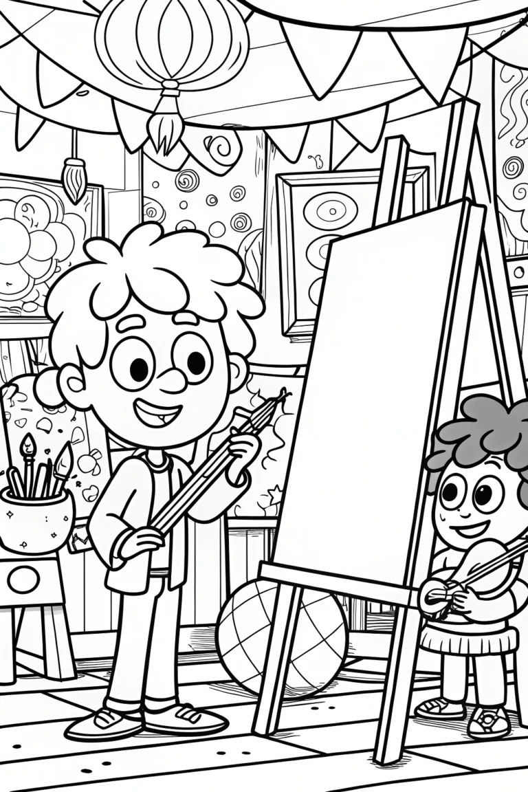 JJ’s Art Studio Coloring Page coloring pages