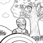 Captain America’s Shield of Stories Coloring Page