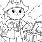 Hello Kitty’s Magical Treasure Hunt Coloring Page
