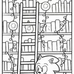 Sonic the Hedgehog in an Enchanted Library Coloring Page