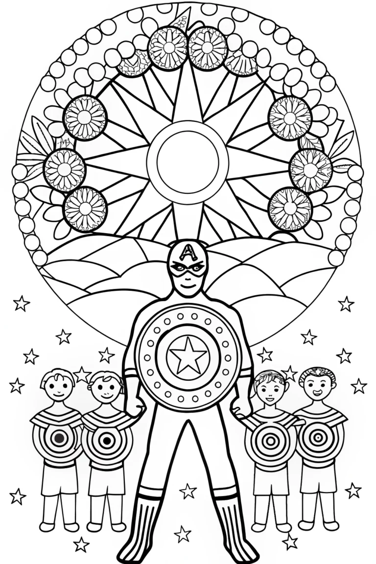 Captain America’s Shield of Hope Coloring Page coloring pages