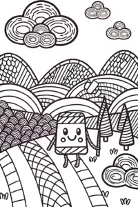 A coloring page of Cheeky Chocolate’s Magical Adventure Coloring Page