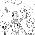 Miles Morales in the Technicolor Garden Coloring Page