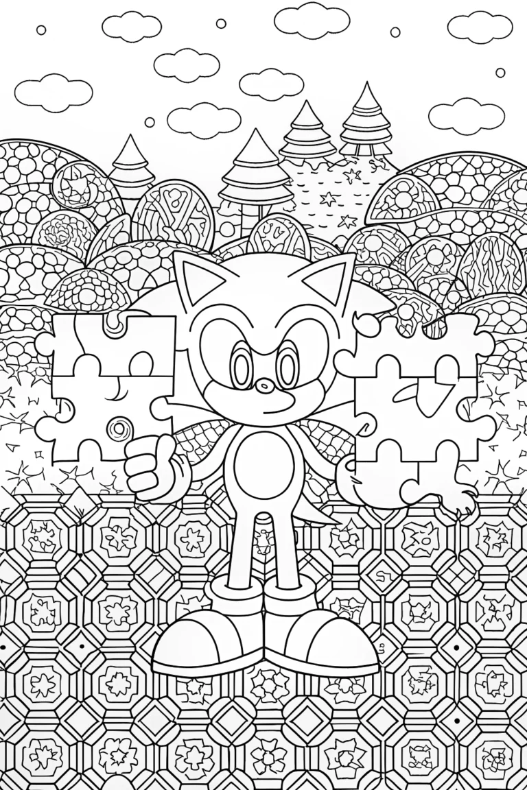 Sonic’s Puzzle Adventure Coloring Page coloring pages