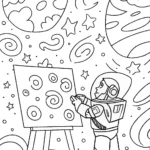 Buzz Lightyear’s Cosmic Art Adventure Coloring Page