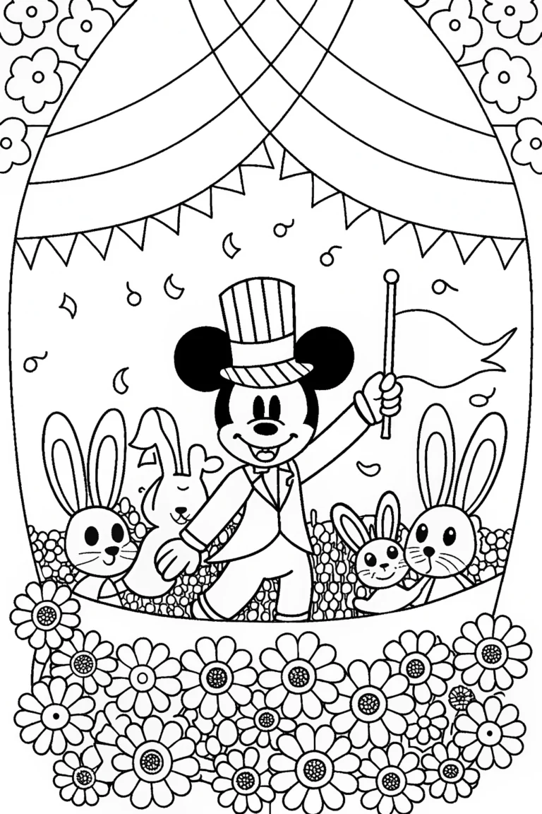 Mickey Mouse Magical Garden Parade Coloring Page coloring pages