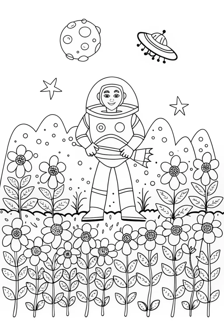 Buzz Lightyear’s Galactic Gardening Adventure Coloring Page coloring pages