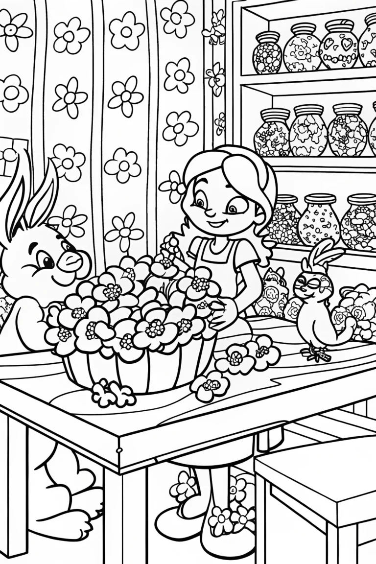 Jasmine’s Secret Flower Studio Coloring Page coloring pages