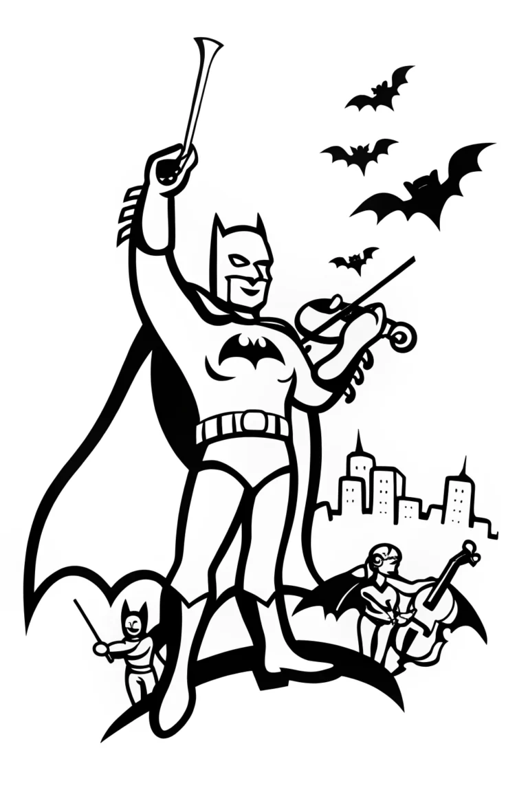 Batman Conducts the Symphony of Gotham coloring pages