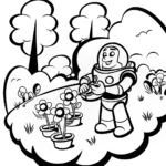 Buzz Lightyear’s Garden Coloring Page