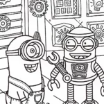 Minion’s Quirky Robot Workshop Coloring Page