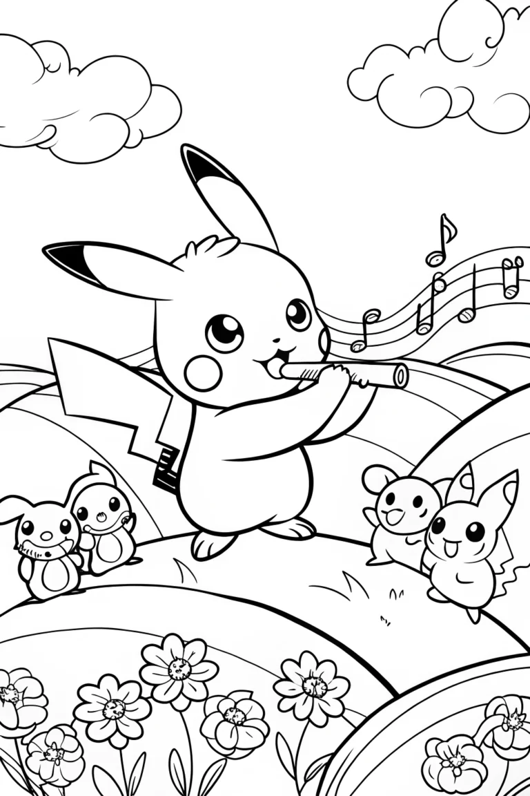 Pikachu’s Magical Music Festival Coloring Page coloring pages